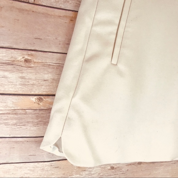 J Crew Petite Mini Skirt Double-Serge Wool Ivory Cream - Picture 6 of 8